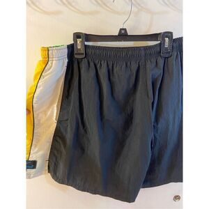 Hobie Large swim trunks colorblock large #79657 blue yellow green color block.